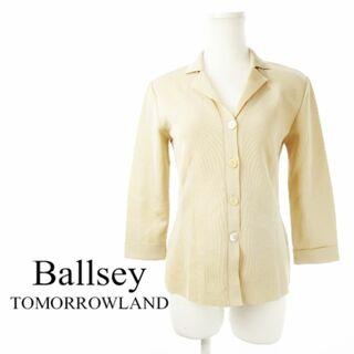 Ballsey - ボールジー レーヨンニット 七分袖開襟シャツ ベージュ 231030CK5R