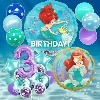 ディズニー(Disney)のアリエルバルーン ディズニープリンセス 誕生日 ガーランド 公式ライセンス品(その他)