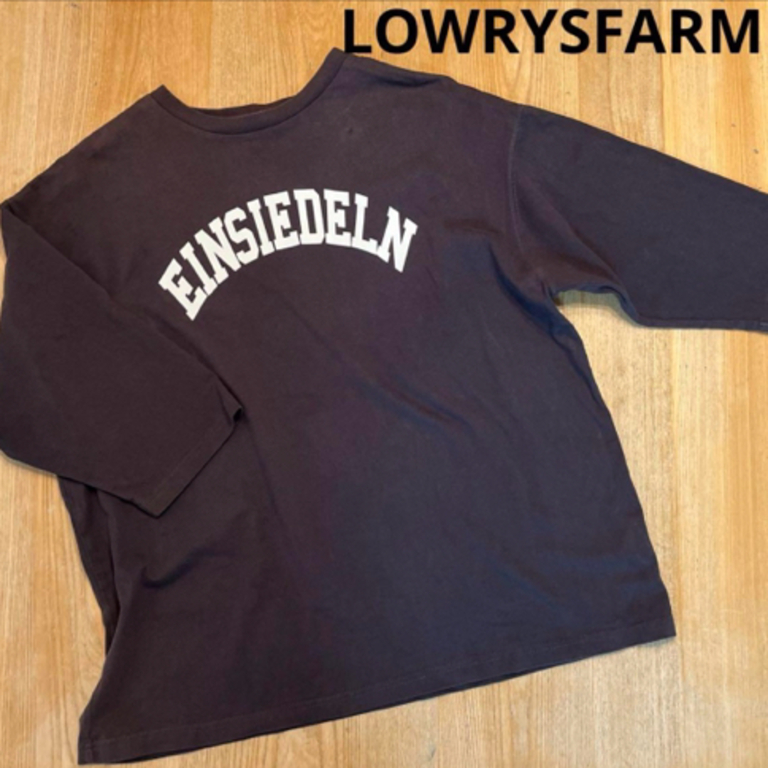 LOWRYS FARM(ローリーズファーム)のLOWRYSFARM  ロゴ 五分袖 Tシャツ ブラック レディースのトップス(Tシャツ(半袖/袖なし))の商品写真