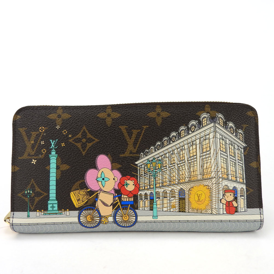 LOUIS VUITTON(ルイヴィトン)の【中古】 ルイ・ヴィトン 長財布 ジッピーウォレット M81544 モノグラムキャンバス ブラウン ピンク ゴールド金具 ヴィヴィエンヌ ホリデイシーズン レディース 女性 LOUIS VUITTON レディースのファッション小物(財布)の商品写真