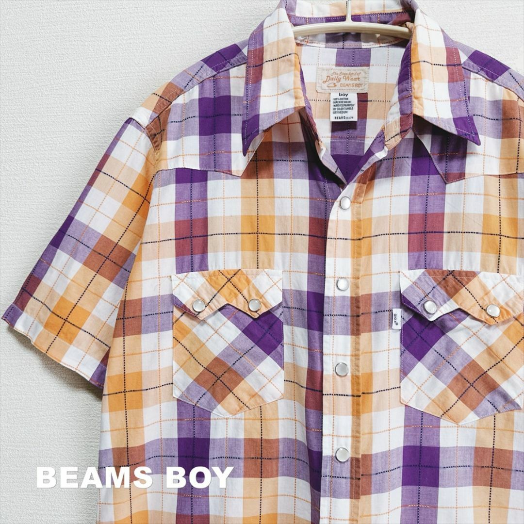 BEAMS BOY(ビームスボーイ)の【BEAMS BOY】ビームスボーイ マドラスチェック シャツ レディースのトップス(シャツ/ブラウス(半袖/袖なし))の商品写真