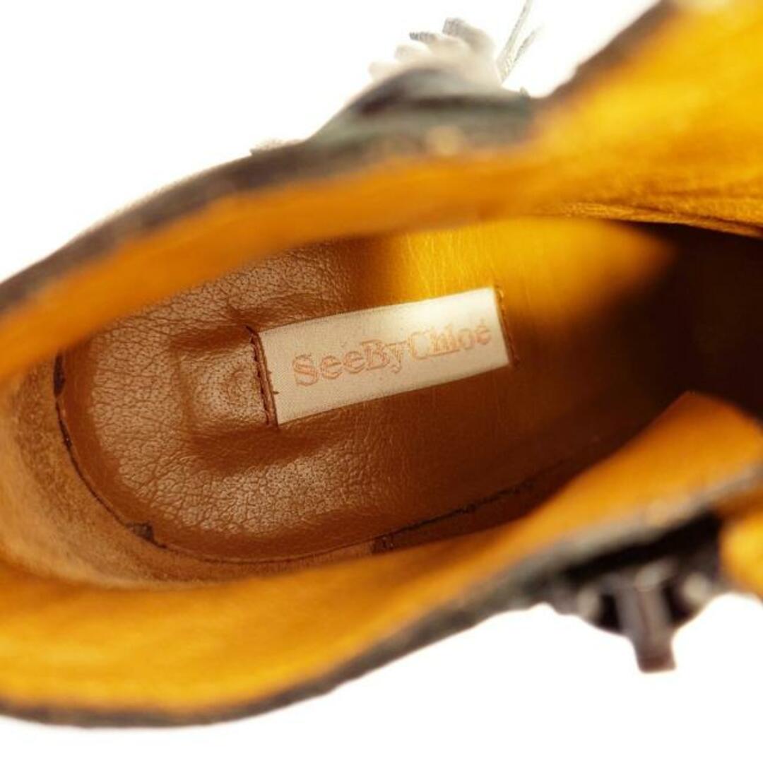SEE BY CHLOE(シーバイクロエ)のSEE BY CHLOE(シーバイクロエ) ショートブーツ 37 レディース - 黒 フリンジ レザー レディースの靴/シューズ(ブーツ)の商品写真
