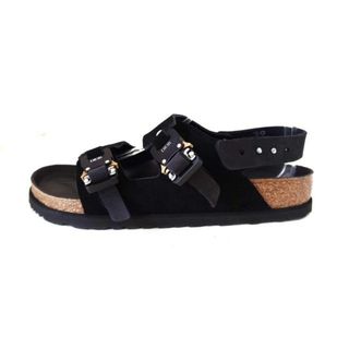 DIOR/ChristianDior(ディオール/クリスチャンディオール) サンダル 39 レディース美品  - 3SA117ZSG90039 黒 BIRKENSTOCKコラボ スエード×レザー×金属素材