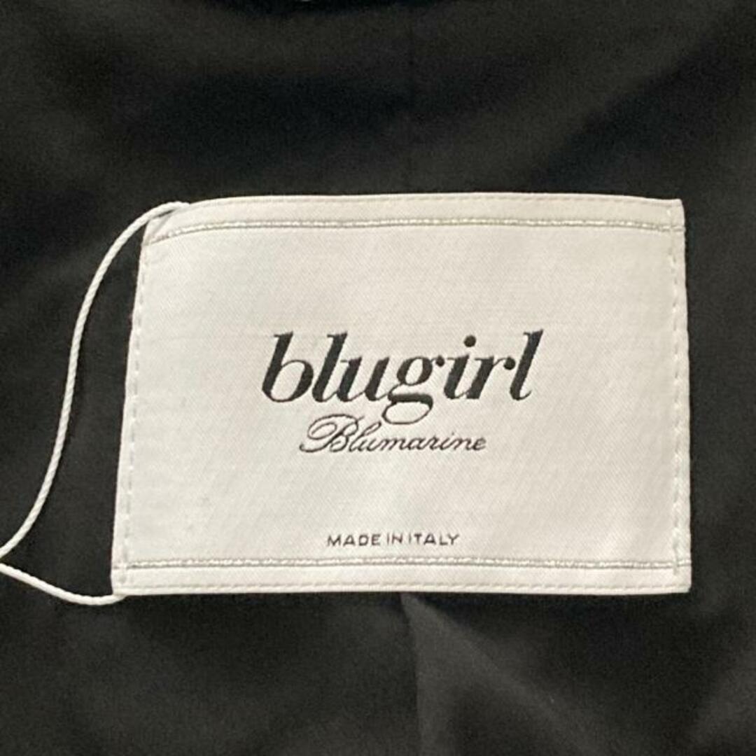 BLUGiRL BLUMARINE(ブルーガールブルマリン) コート サイズ42 M レディース新品同様  - 黒 長袖/ビジュー/冬 ポリエステル、アクリル レディースのジャケット/アウター(その他)の商品写真