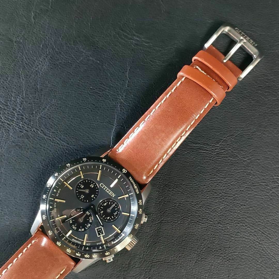 CITIZEN(シチズン)の極美品【稼働品】CITIZEN　シチズン　E820　ブラック　シルバー　ソーラー メンズの時計(腕時計(アナログ))の商品写真