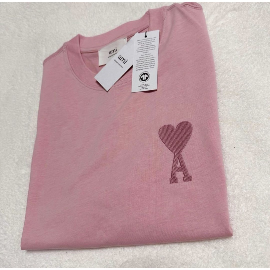 ami(アミ)のAmiparis アミパリス Tシャツ 男女兼用 新品 ピンク メンズのトップス(Tシャツ/カットソー(半袖/袖なし))の商品写真