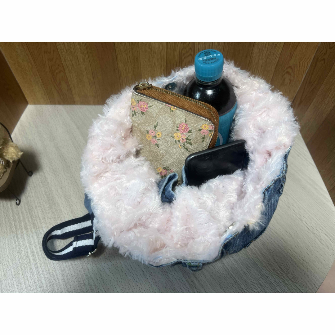 ♡新品♡未使用♡ハンドメイドデニムボアバッグ レディースのバッグ(ショルダーバッグ)の商品写真