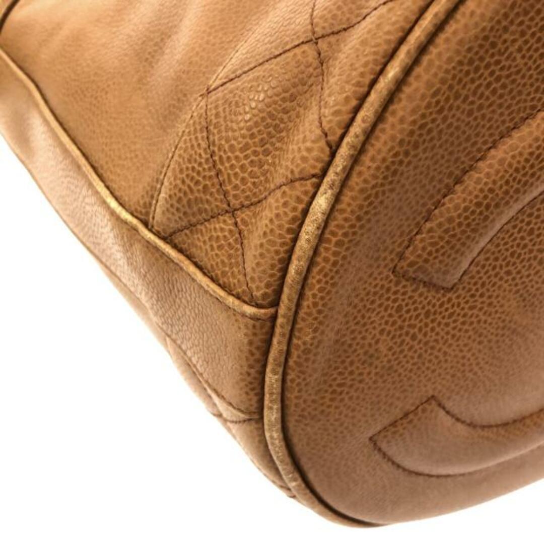 CHANEL(シャネル)のCHANEL(シャネル) ショルダーバッグ マトラッセ ブラウン チェーンショルダー/ゴールド金具/巾着型 キャビアスキン×ラムスキン レディースのバッグ(ショルダーバッグ)の商品写真