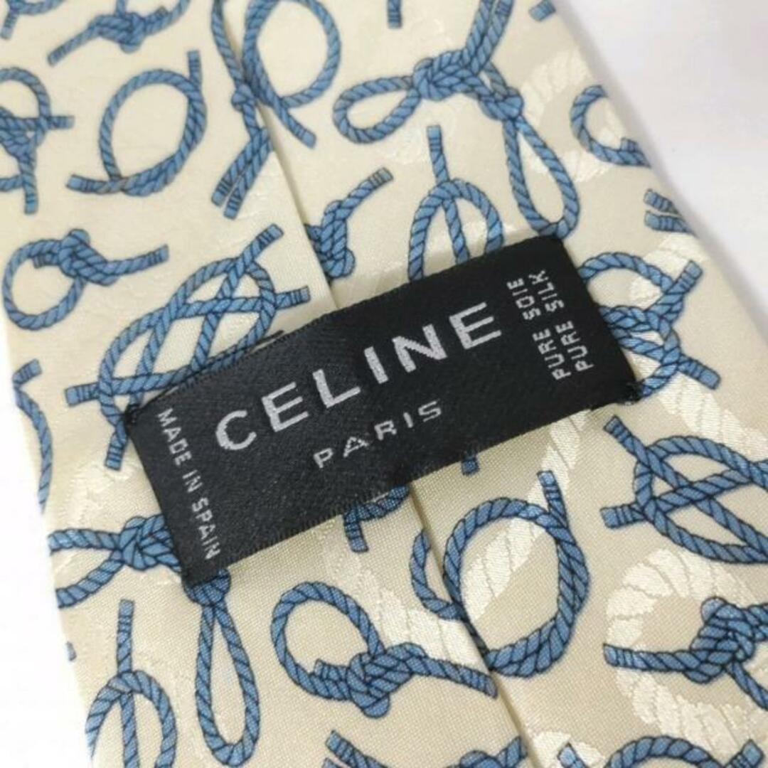 celine(セリーヌ)のCELINE(セリーヌ) ネクタイ メンズ - ライトイエロー×ブルーグレー ロープ柄 メンズのファッション小物(ネクタイ)の商品写真
