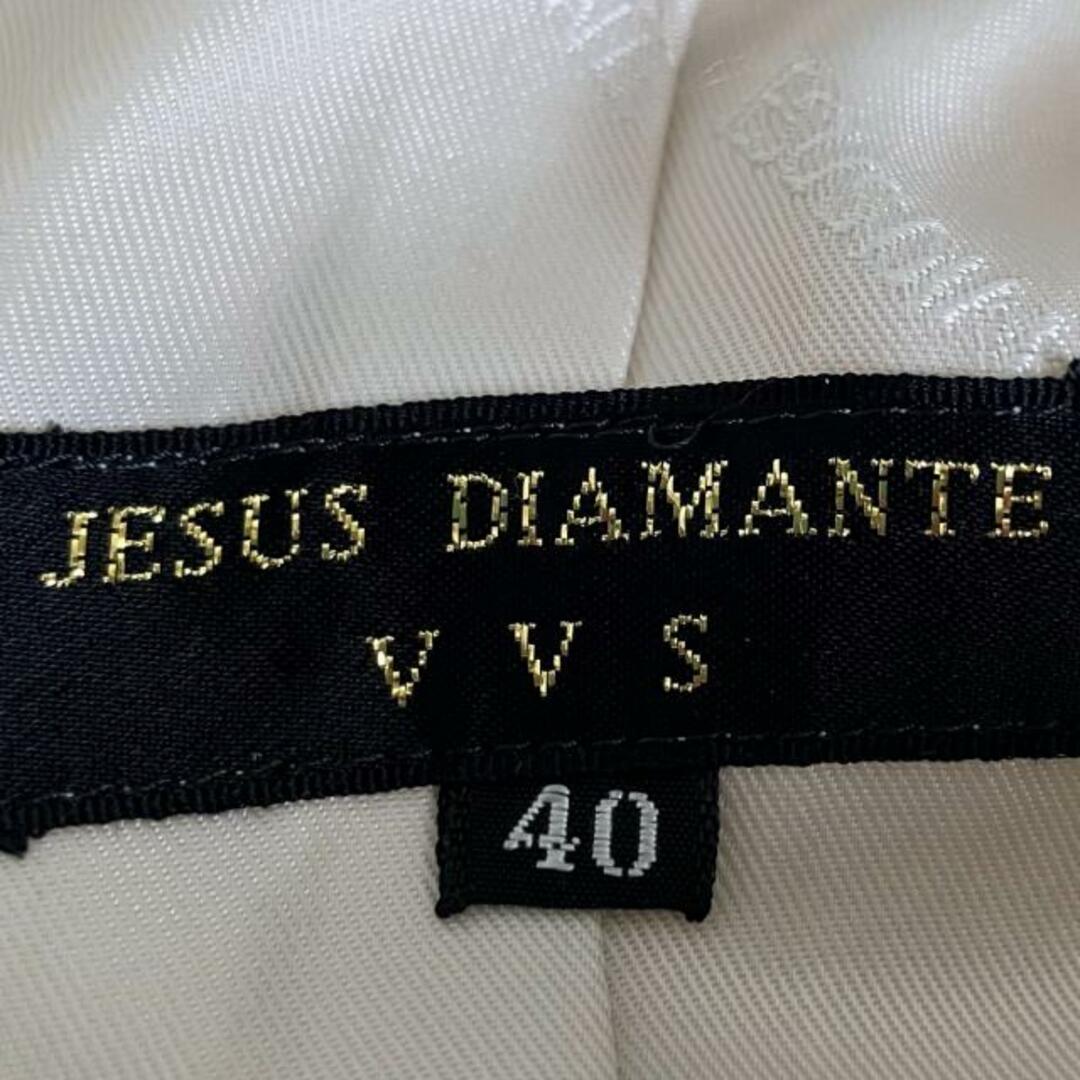 JESUS DIAMANTE(ジーザスディアマンテ)のJESUS DIAMANTE(ジーザスディアマンテ) ワンピース サイズ40 M レディース美品  - アイボリー キャミワンピ/ひざ丈/リボン/VVS ポリエステル レディースのワンピース(その他)の商品写真