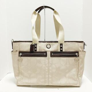 コーチ(COACH)のCOACH(コーチ) トートバッグ デイジーナイロンシグネチャーマルチトート F14874 ベージュ×ダークブラウン ナイロンジャガード×エナメル（レザー）(トートバッグ)