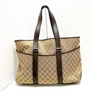 グッチ(Gucci)のGUCCI(グッチ) トートバッグ GG柄 153238 ベージュ×ダークブラウン ジャガード×レザー(トートバッグ)