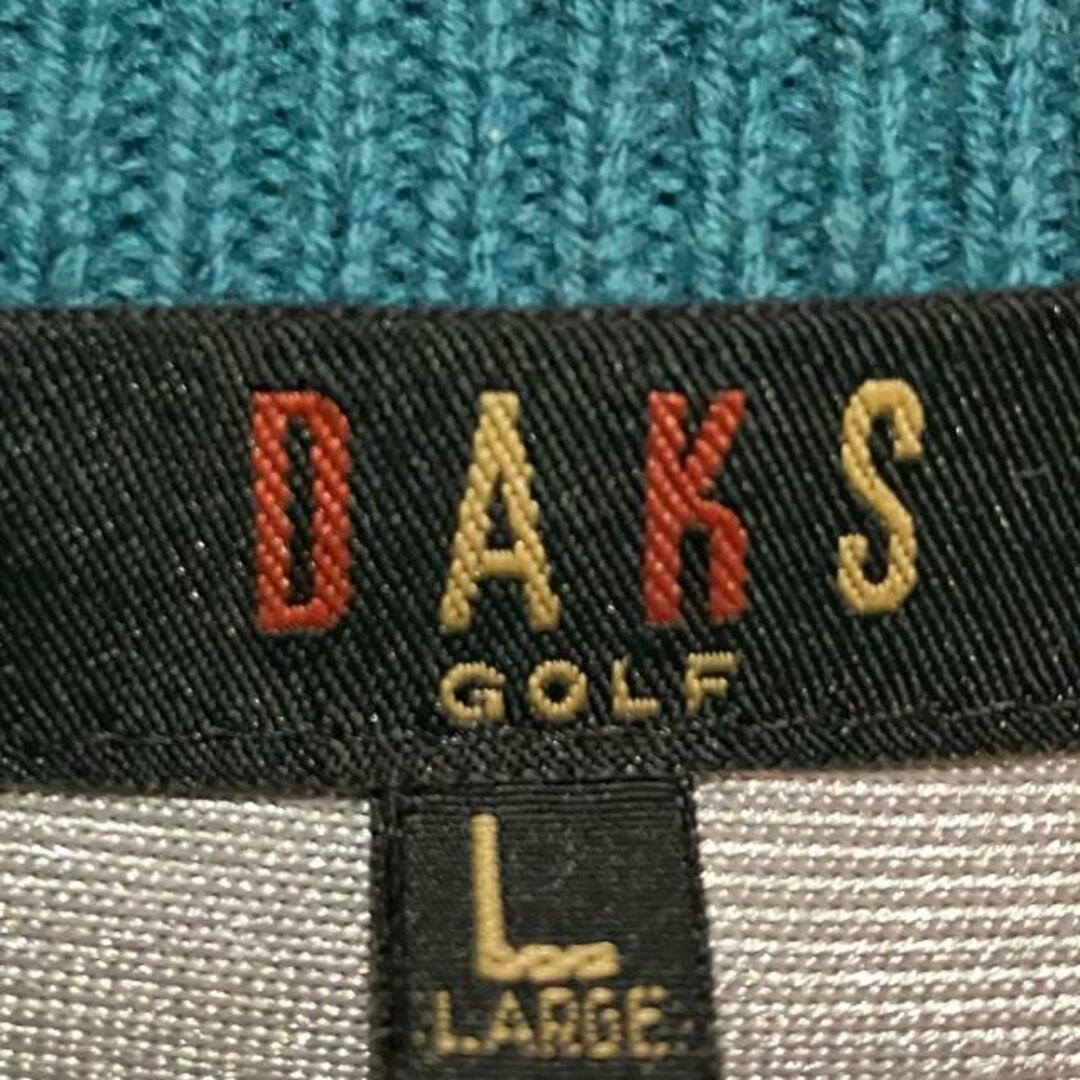 DAKS(ダックス)のDAKS(ダックス) 長袖セーター サイズL メンズ - ダークネイビー×ブルーグリーン×白 ジップアップ 毛 メンズのトップス(ニット/セーター)の商品写真