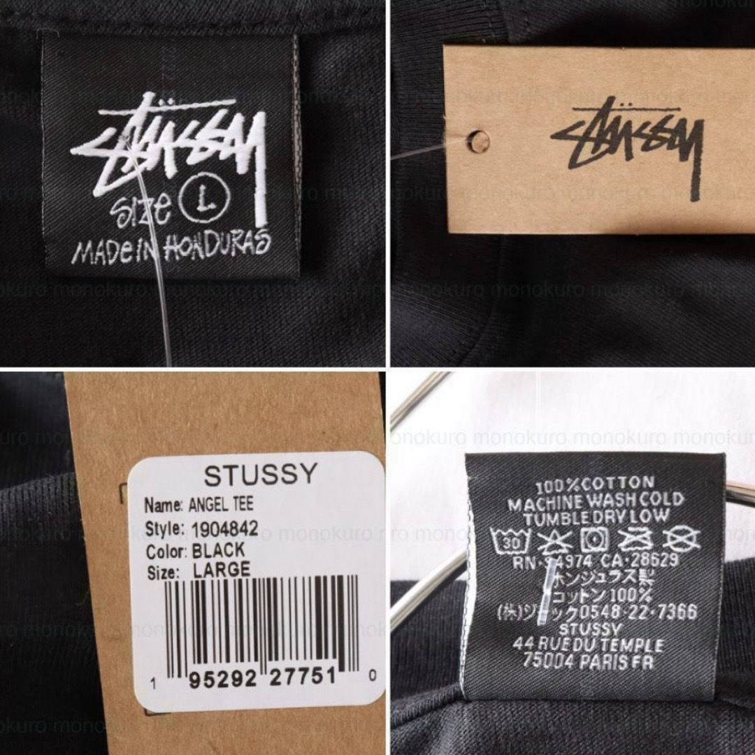 STUSSY(ステューシー)の海外限定 ステューシー Tシャツ 半袖 ブラック 8ボール エンジェル L メンズのトップス(Tシャツ/カットソー(半袖/袖なし))の商品写真