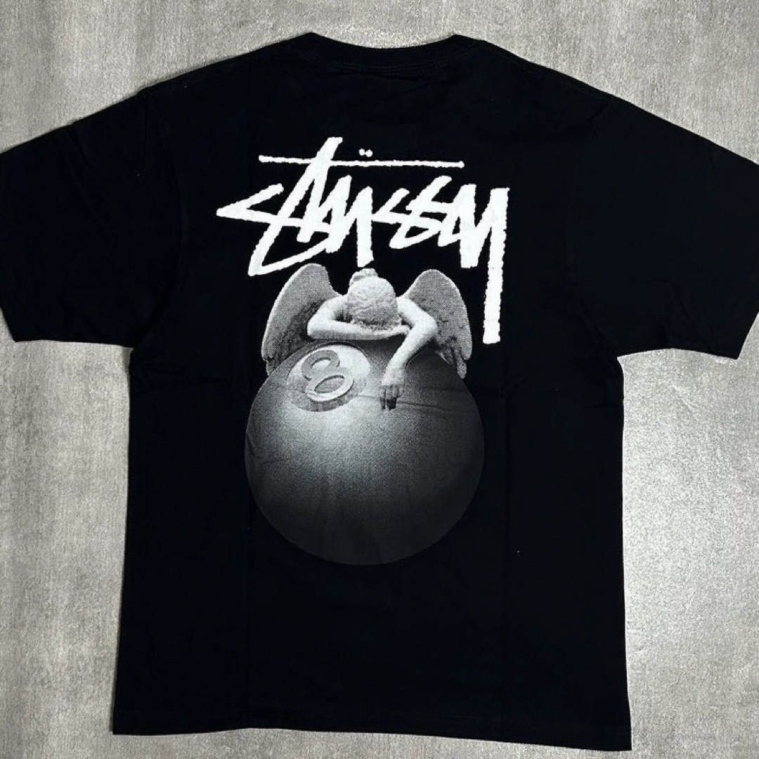 STUSSY(ステューシー)の海外限定 ステューシー Tシャツ 半袖 ブラック 8ボール エンジェル L メンズのトップス(Tシャツ/カットソー(半袖/袖なし))の商品写真