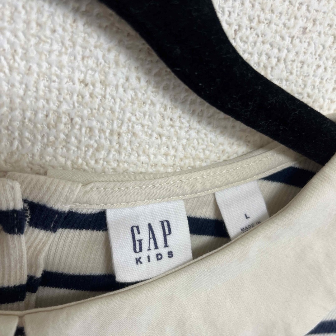 GAP(ギャップ)のGAP 襟付きボーダーカットソー キッズ/ベビー/マタニティのキッズ服女の子用(90cm~)(Tシャツ/カットソー)の商品写真