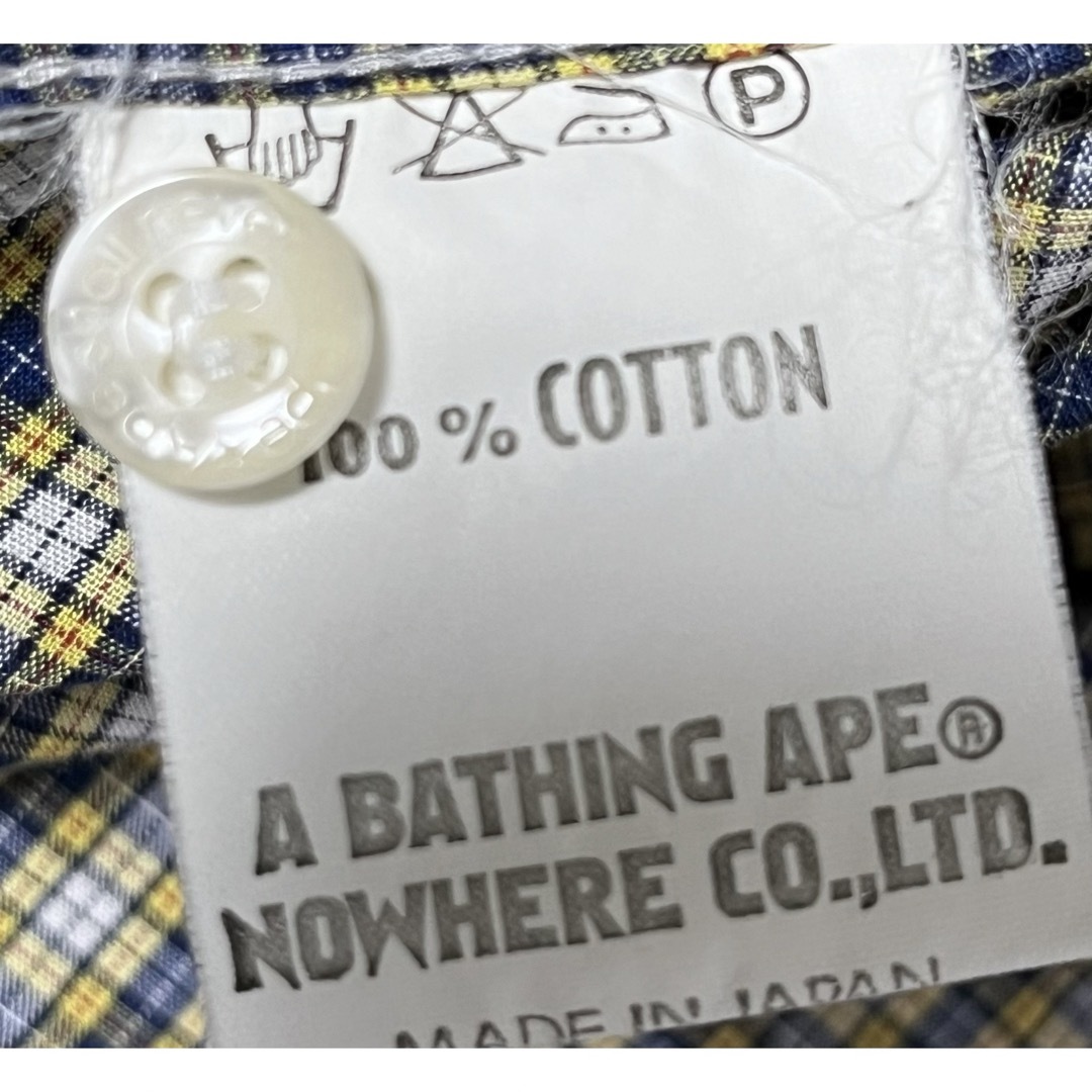 A BATHING APE(アベイシングエイプ)の匿名発送　美品　アベイシングエイプ　ハーフスリーブチェックシャツ　サイズM メンズのトップス(シャツ)の商品写真