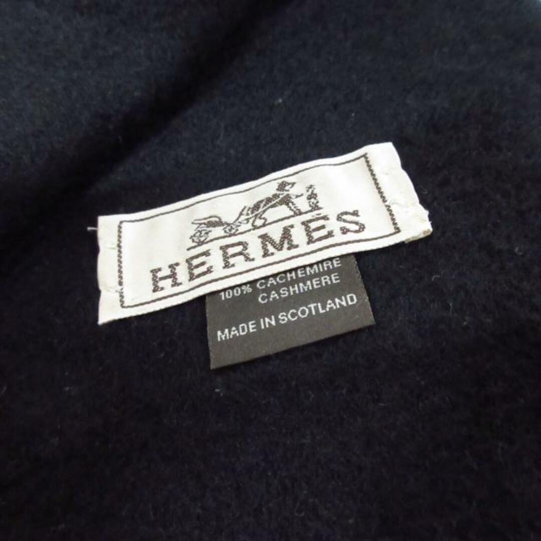 Hermes(エルメス)のHERMES(エルメス) マフラー美品  - 黒 カシミヤ レディースのファッション小物(マフラー/ショール)の商品写真