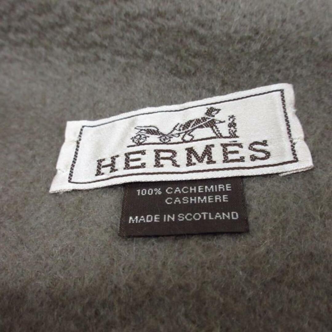 Hermes(エルメス)のHERMES(エルメス) マフラー - ダークグレー カシミヤ レディースのファッション小物(マフラー/ショール)の商品写真