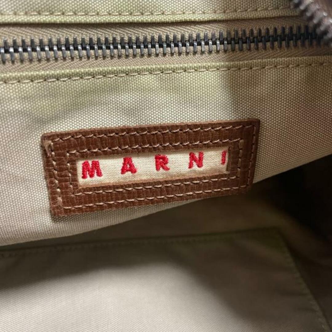 Marni(マルニ)のMARNI(マルニ) ショルダーバッグ - ダークグレー×グリーン×マルチ コットン×レザー レディースのバッグ(ショルダーバッグ)の商品写真