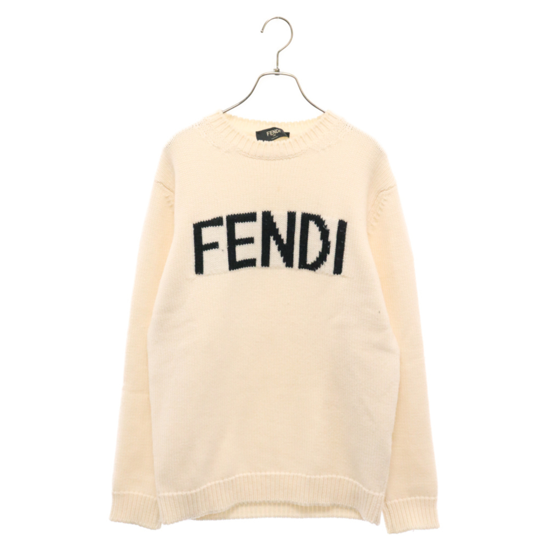 FENDI(フェンディ)のFENDI フェンディ ロゴニット セーター ホワイト FZZ387 A3M3 メンズのトップス(ニット/セーター)の商品写真