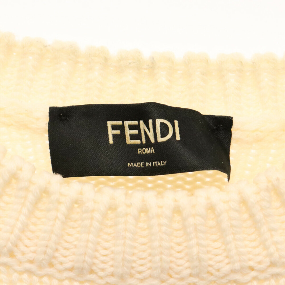 FENDI(フェンディ)のFENDI フェンディ ロゴニット セーター ホワイト FZZ387 A3M3 メンズのトップス(ニット/セーター)の商品写真