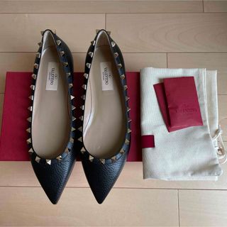 ヴァレンティノ(VALENTINO)のVALENTINO ロックスタッズ バレリーナ パンプス シューズ 37(バレエシューズ)