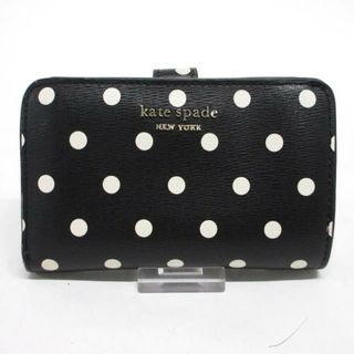 ケイトスペードニューヨーク(kate spade new york)のKate spade(ケイトスペード) Wホック財布 - PWRU7931 黒×白 ドット柄 レザー(財布)