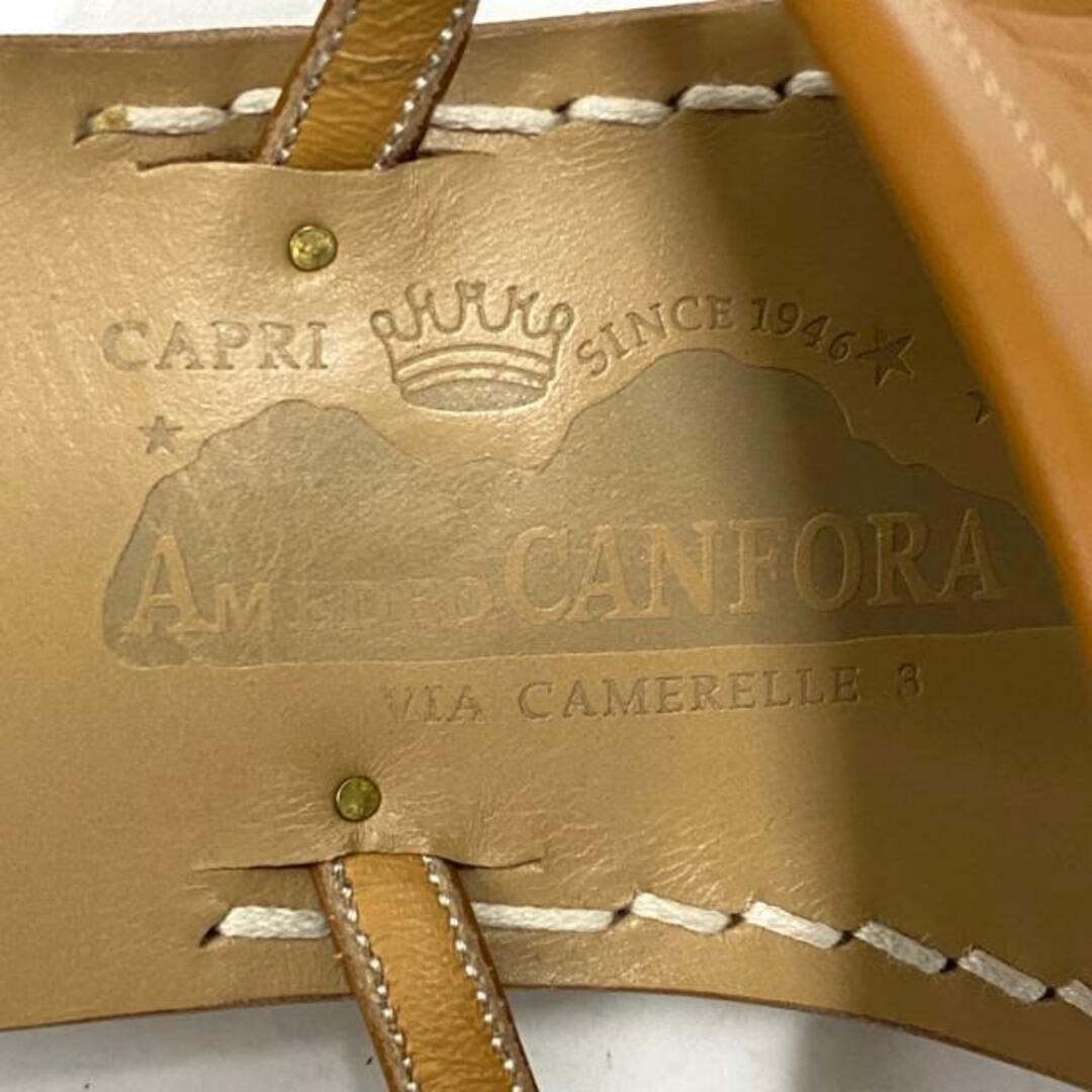 Amedeo Canfora Capri(アメディオカンフォラカプリ) サンダル ITL7 US6  レディース美品  - ブラウン フリンジ/バックストラップ レザー レディースの靴/シューズ(サンダル)の商品写真