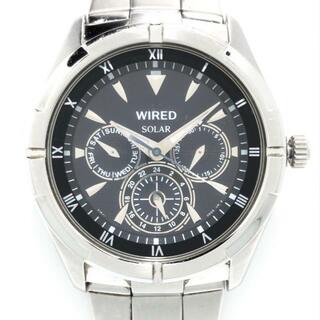 ワイアード(WIRED)のWIRED(ワイアード) 腕時計 - V14J-0BV1 メンズ トリプルカレンダー 黒(その他)