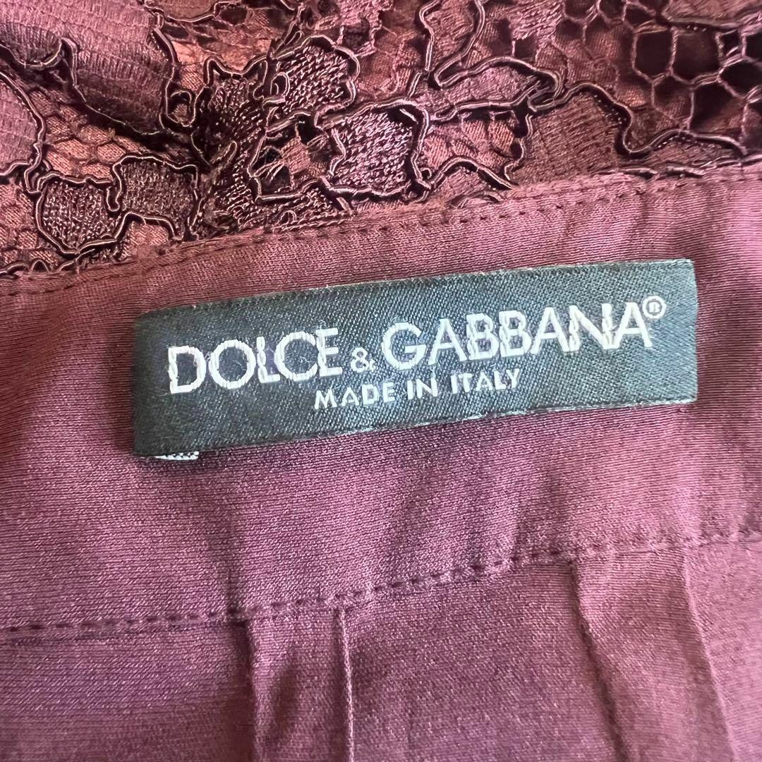 DOLCE&GABBANA(ドルチェアンドガッバーナ)の【美品】DOLCE&GABBANA 総レーススカート パープル 40 膝丈 レディースのスカート(ひざ丈スカート)の商品写真