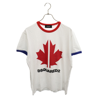 ディースクエアード(DSQUARED2)のDSQUARED2 ディースクエアード 20SS D2 CANADA ロゴプリントクルーネック半袖Tシャツ ホワイト S74GD0695(Tシャツ/カットソー(半袖/袖なし))