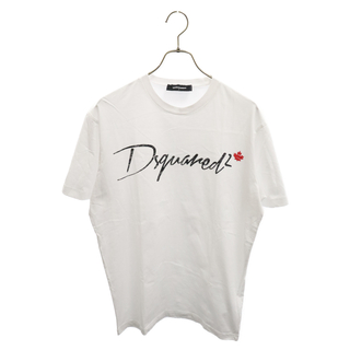 ディースクエアード(DSQUARED2)のDSQUARED2 ディースクエアード 21AW イタリックロゴプリントクルーネック半袖Tシャツ ホワイト S71GD1068(Tシャツ/カットソー(半袖/袖なし))