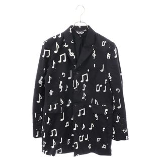 ブラックコムデギャルソン(BLACK COMME des GARCONS)のBLACK COMME des GARCONS ブラックコムデギャルソン 07SS 音符柄 テーラードジャケット ブラック 1S-J008(テーラードジャケット)