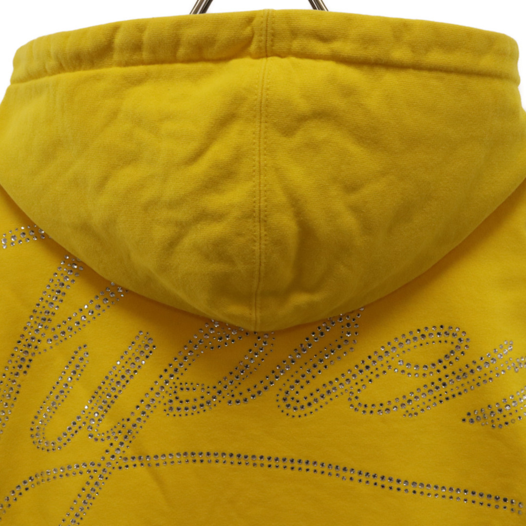 Supreme(シュプリーム)のSUPREME シュプリーム 19AW Rhinestone Script Hooded Sweatshirt Yellow ラインストーン スクリプト プルオーバーパーカー フーディー イエロー メンズのトップス(パーカー)の商品写真