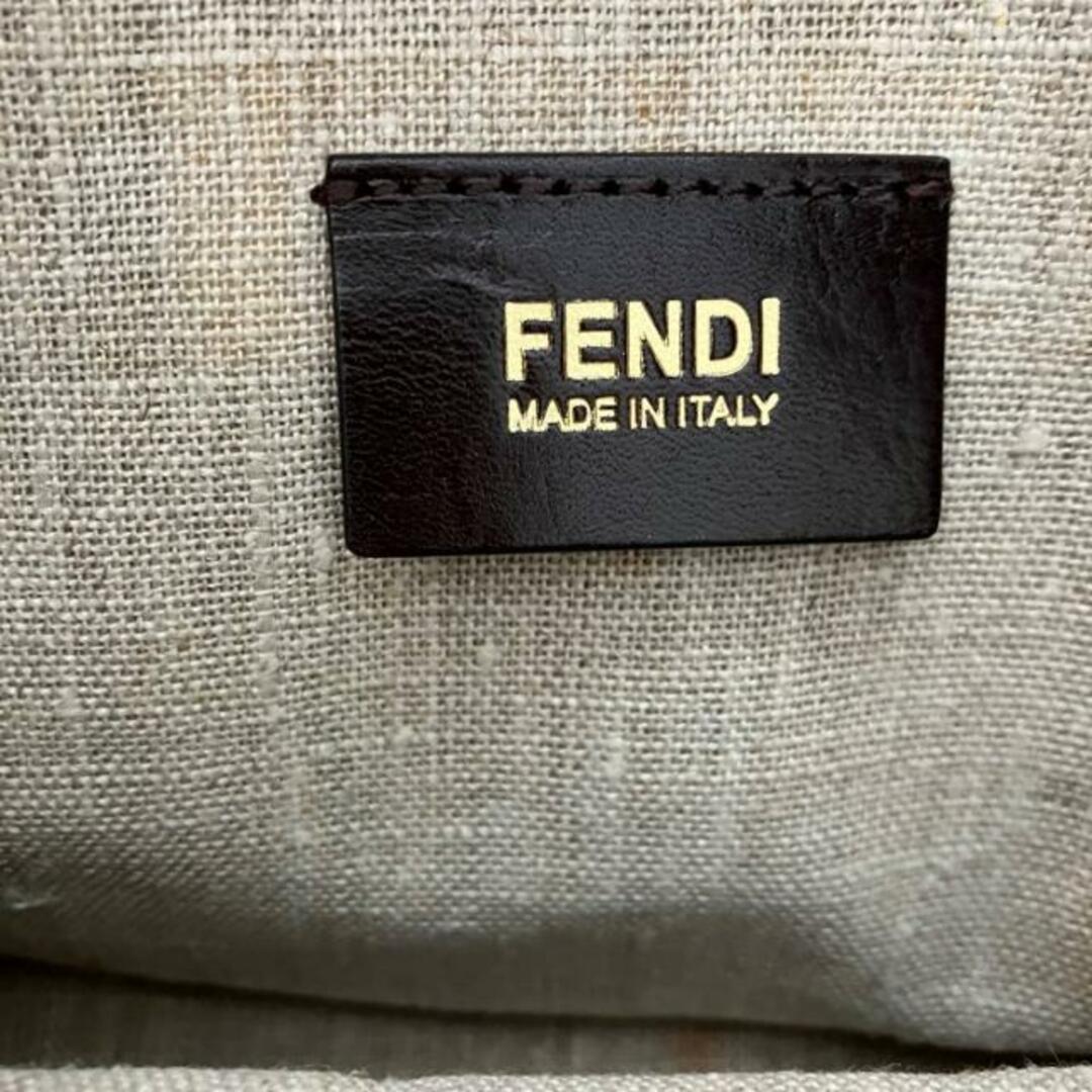 FENDI(フェンディ)のFENDI(フェンディ) ハンドバッグ カメレオン 8BL114 ベージュ×ブラウン 麻×レザー レディースのバッグ(ハンドバッグ)の商品写真