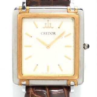SEIKO CREDOR(セイコークレドール) 腕時計 - 5A74-5430 メンズ 革ベルト シルバー×ゴールド(その他)