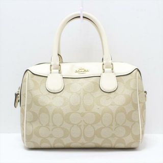 コーチ(COACH)のCOACH(コーチ) ハンドバッグ ミニベネットサッチェル F32203 ベージュ×アイボリー PVC(塩化ビニール)×レザー(ハンドバッグ)