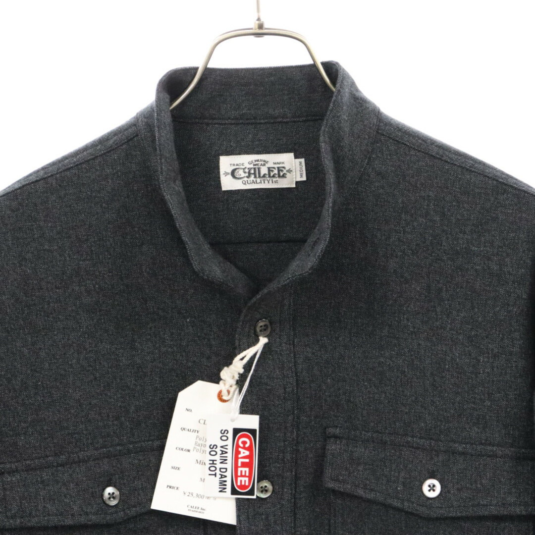 CALEE(キャリー)のCALEE キャリー R/P STRECTH TWEED TYPE BAND COLLAR SH CL-23AW062 バンドカラーシャツ長袖シャツ メンズのトップス(シャツ)の商品写真