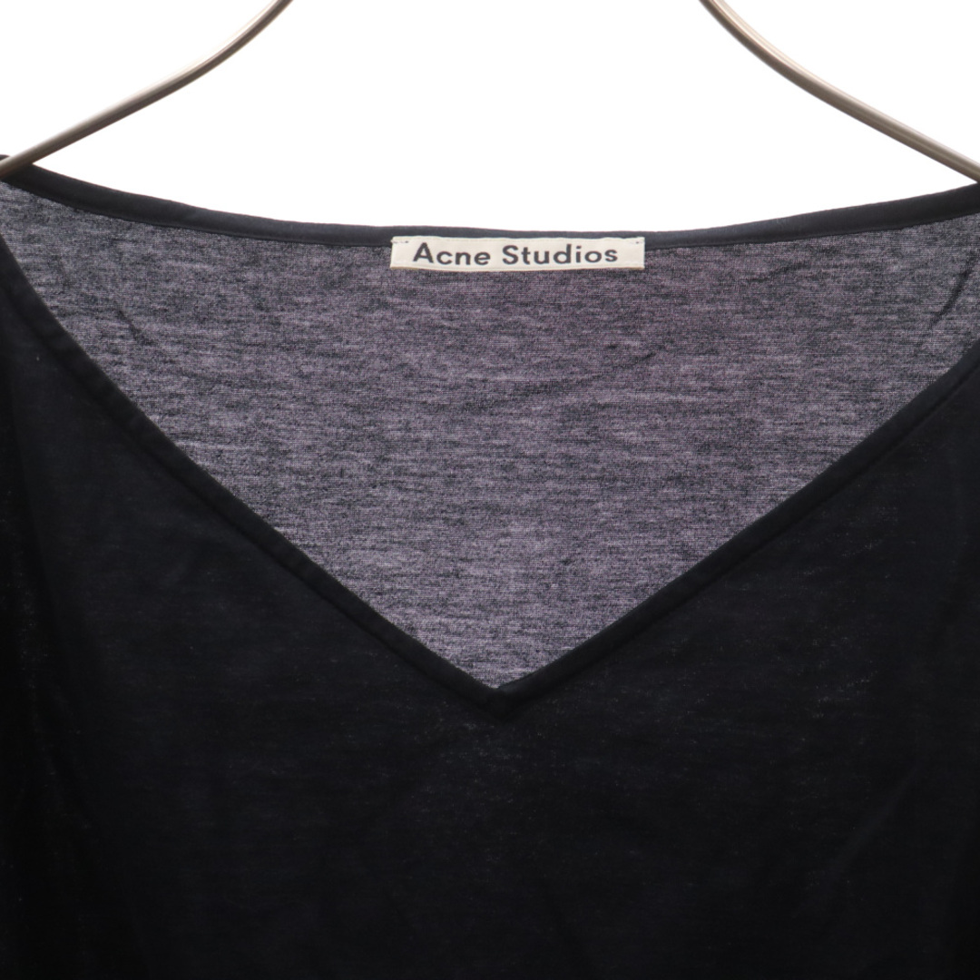 Acne Studios(アクネストゥディオズ)のAcne Studios アクネ ストゥディオズ 15SS Vネック ショート丈 半袖Tシャツ ブラック 1921040002 メンズのトップス(Tシャツ/カットソー(半袖/袖なし))の商品写真