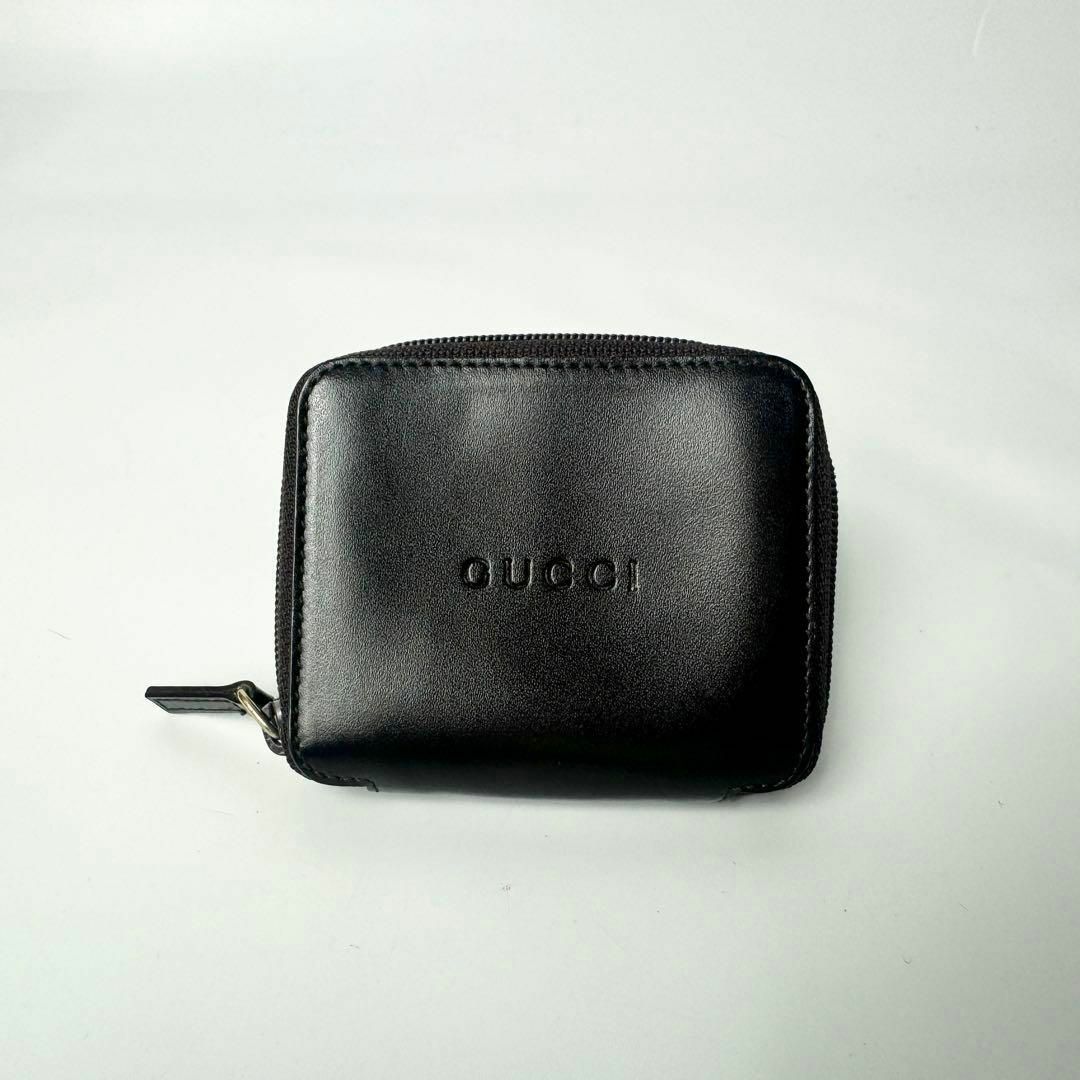 Gucci(グッチ)の【美品】グッチ　ミニコインケース　オールレザー　ダークブラウン メンズのファッション小物(コインケース/小銭入れ)の商品写真