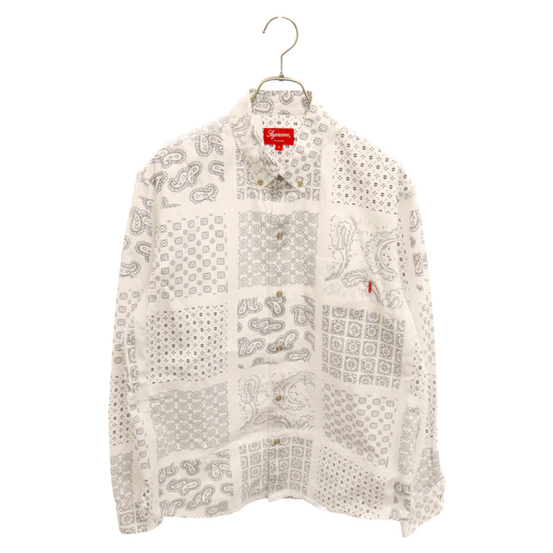 Supreme(シュプリーム)のSUPREME シュプリーム 20SS Paisley Grid Shirt ペイズリー グリッド 長袖シャツ ホワイト メンズのトップス(シャツ)の商品写真