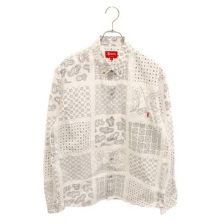 シュプリーム(Supreme)のSUPREME シュプリーム 20SS Paisley Grid Shirt ペイズリー グリッド 長袖シャツ ホワイト(シャツ)