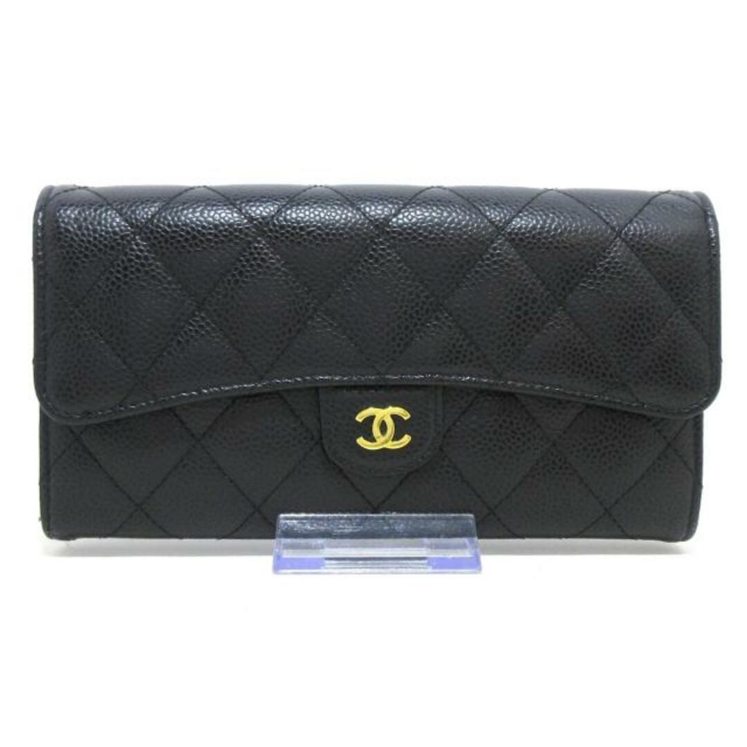 CHANEL(シャネル)のCHANEL(シャネル) 長財布 マトラッセ AP0241 黒 ゴールド金具 キャビアスキン レディースのファッション小物(財布)の商品写真