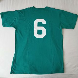 Russell Athletic - 美品古着　バックプリント　ナンバリングTシャツ　アメリカ製　グリーン　緑