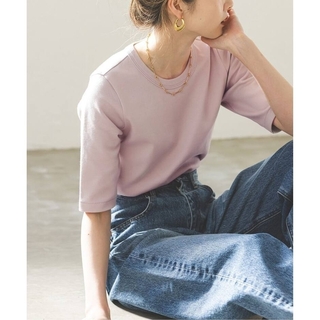 ノーブル(Noble)の新品 NOBLE ノーブル スビンコットン5分袖Tシャツ ピンク(Tシャツ(半袖/袖なし))