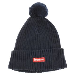 Supreme - SUPREME シュプリーム Ribbed Beanie スモールボックスロゴ ボンボンニットビーニー ニットキャップ ネイビー