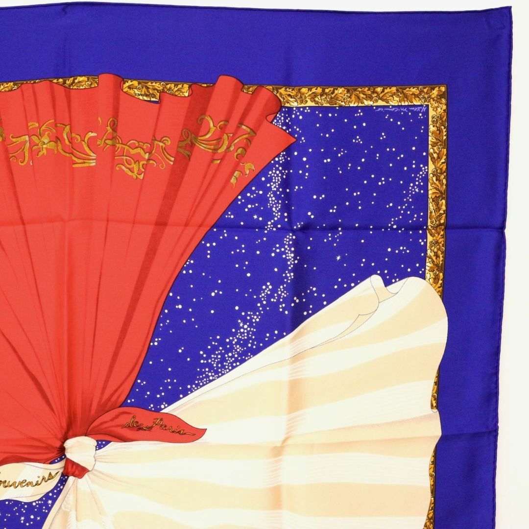 Hermes(エルメス)のエルメス パリの思い出 エッフェル塔100周年 カレ 90 スカーフ ブルー レディースのファッション小物(バンダナ/スカーフ)の商品写真