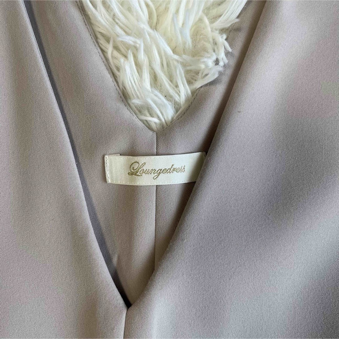 Loungedress(ラウンジドレス)のラウンジドレス　Ｖネックワンピース　ジャンパースカート　ベージュ　フリーサイズ レディースのワンピース(ロングワンピース/マキシワンピース)の商品写真