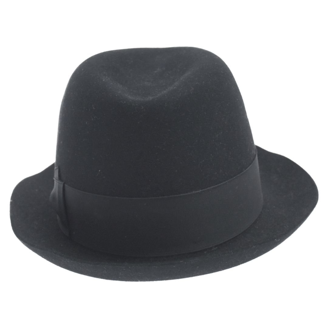 Borsalino(ボルサリーノ)のBorsalino ボルサリーノ リボン装飾 ウール中折れ ハット 帽子 ブラック メンズの帽子(ハット)の商品写真